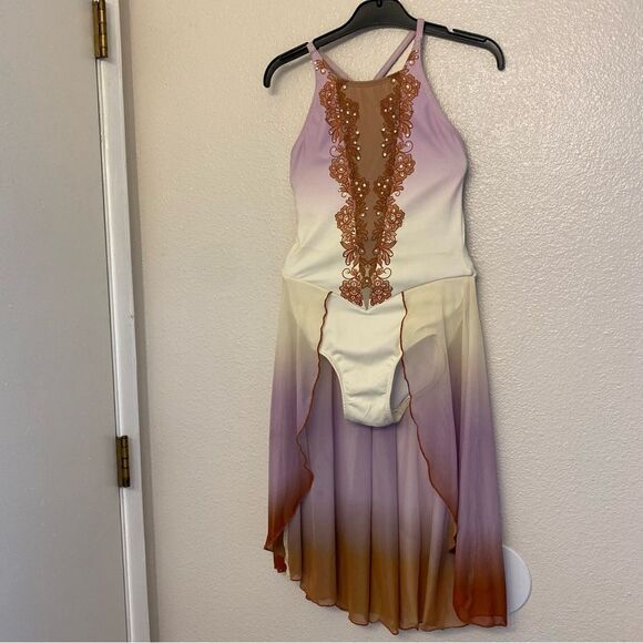 The Line up dance costume lyrical lavender brown ombre water color Cora LC/ SA - Picture 3 of 10